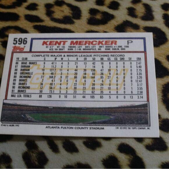 Kent Mercker #596 Baseball Card - Picture 2 of 2